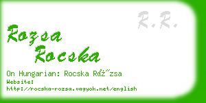 rozsa rocska business card